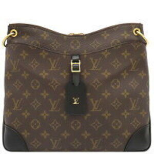 Louis Vuitton Odeon NM Monogram Canvas Shoulder Bag Brown Black